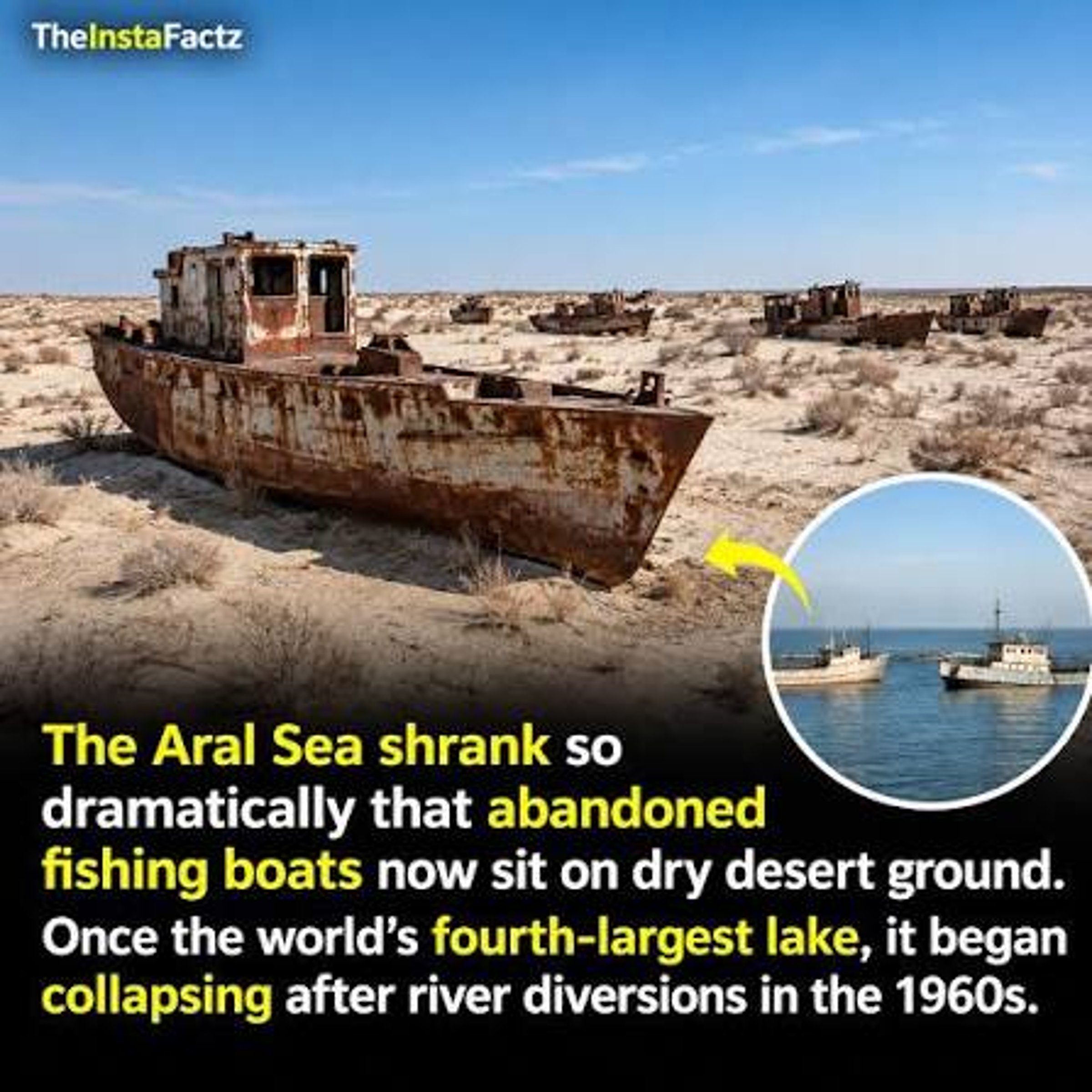 Diverting Rivers Example It was once the fourth-largest lake in the world — WSJ Crossword Answer