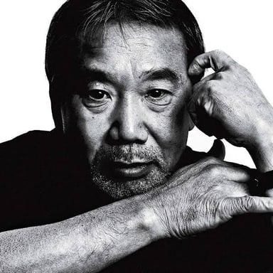 Portrait of Japanese novelist Haruki Murakami.