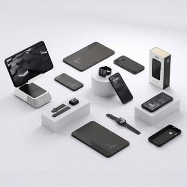 Several modern smartphones displayed as handheld electronic devices