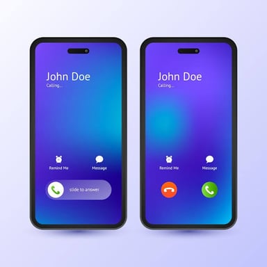 A smartphone displaying an incoming call notification.