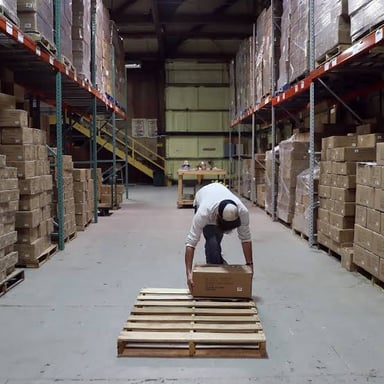 A warehouse containing large stored supplies reserved for future use.