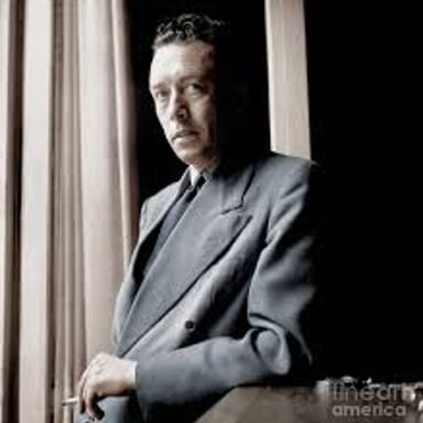 A portrait of French writer Albert Camus.