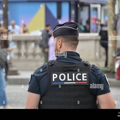 A French gendarme wearing a uniform.