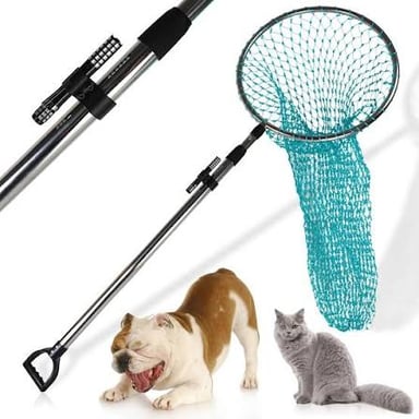 An animal held in a capture net.