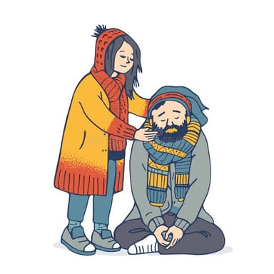 One person reassuring another who appears upset.