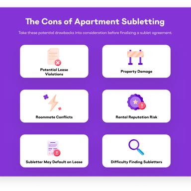 An illustration of a tenant renting an apartment to another occupant