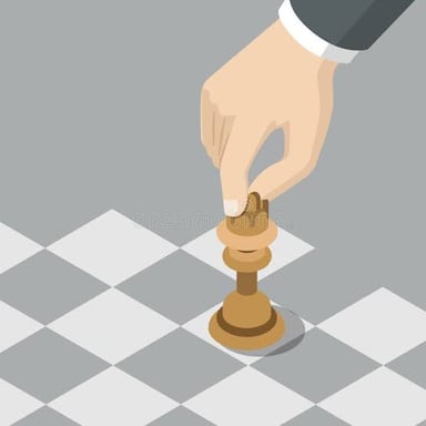 Chess pieces arranged to show a planned strategic move.