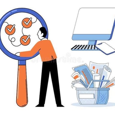 A person checking documents to verify that information is correct.