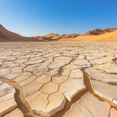 A dry, barren landscape with little visible vegetation.
