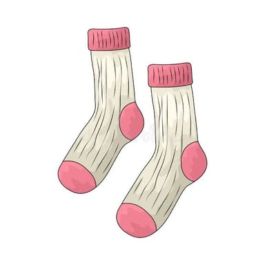 Two pairs of socks arranged so each pair matches.