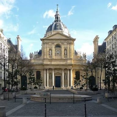 A historic building associated with the Sorbonne in Paris.