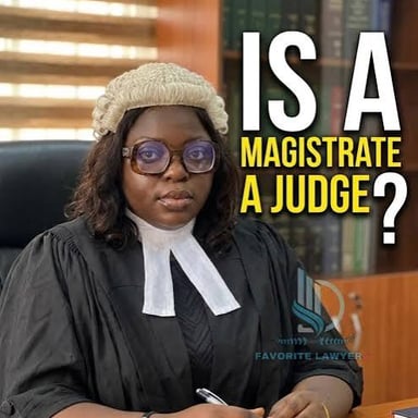 A magistrate sitting at the bench in a courtroom.