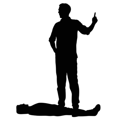 One person speaking forcefully to another.