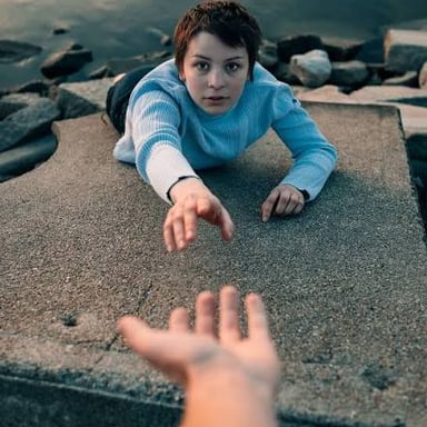 A person visibly seeking help with basic needs.