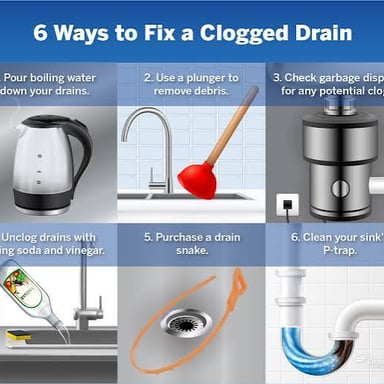 A plumber removing a blockage from a sink drain