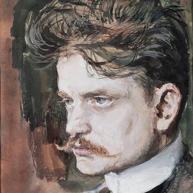 Portrait of Finnish composer Jean Sibelius.