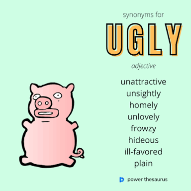An illustration representing an unattractive appearance