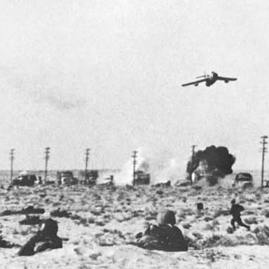 Military aircraft carrying out an opening attack on a target.