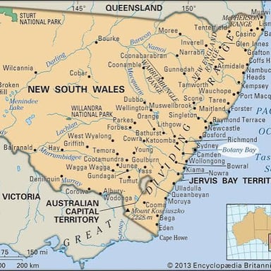 Coastline of Botany Bay in Sydney, Australia.