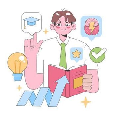 An illustration of a beginner learning an unfamiliar practical task.