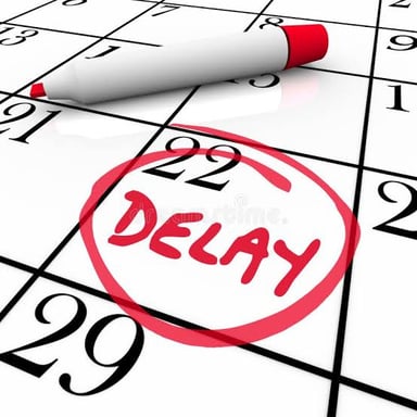 A calendar appointment marked as postponed to a later date.