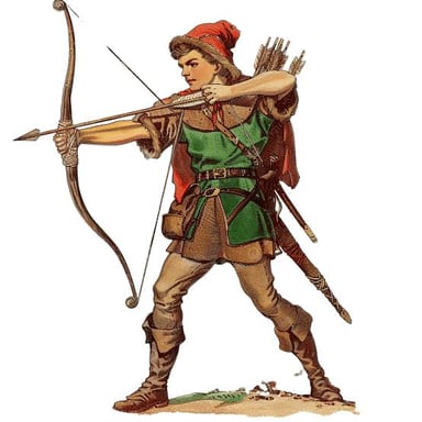 Illustration of Robin Hood as an outlaw with a bow