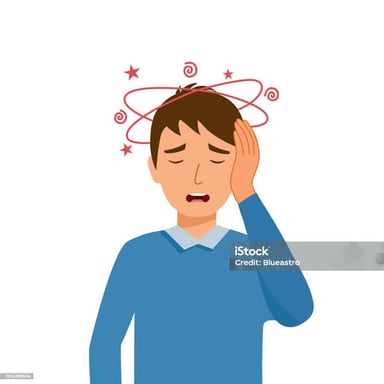 A person showing signs of dizziness.