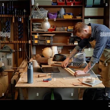 A skilled craftsperson performing precise work.