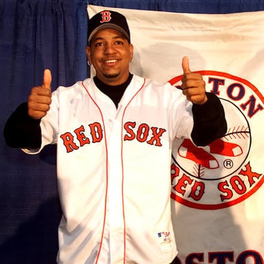 Manny Ramírez in a Boston Red Sox uniform.