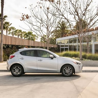 A Toyota Yaris hatchback viewed from the outside.