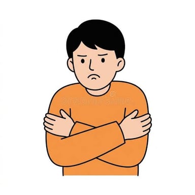 A visibly irritable person with an unfriendly expression.