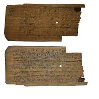 A palm-leaf manuscript written in Sanskrit.