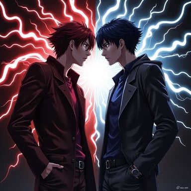 Two people facing each other in a tense confrontation.