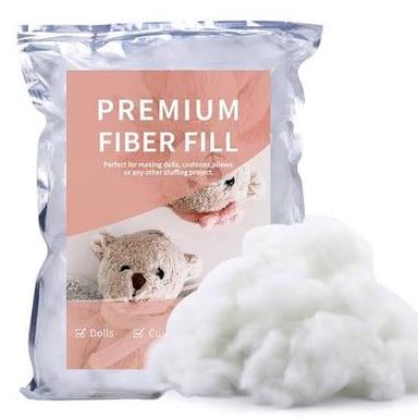 Loose polyester fiber being used to fill a cushion