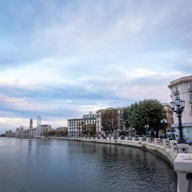 The port and waterfront of Bari in Apulia, Italy