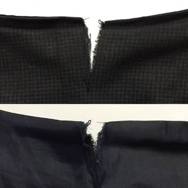 Several visible tears and splits in a piece of fabric