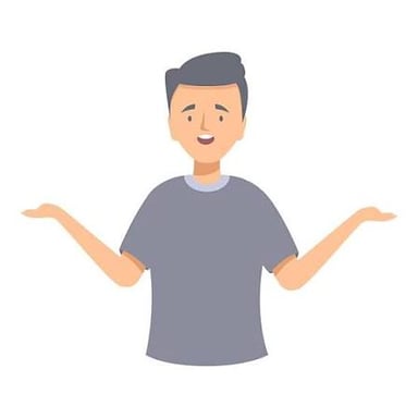 A cartoon person with a confused expression suggesting foolishness