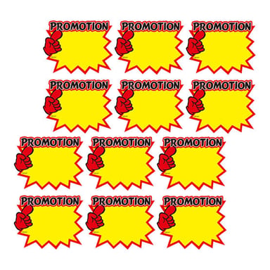 Retail items marked with reduced prices