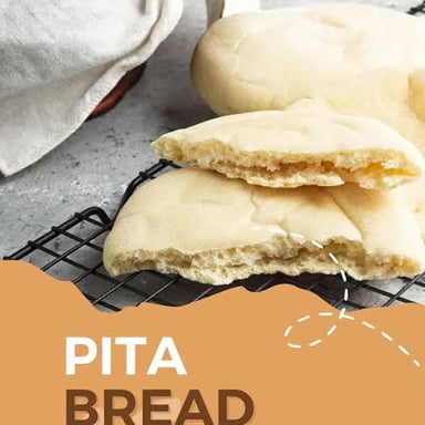 A pita bread opened to show the pocket inside.