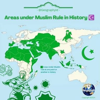 A historical map depicting a sultanate as a territory under an Islamic ruler.