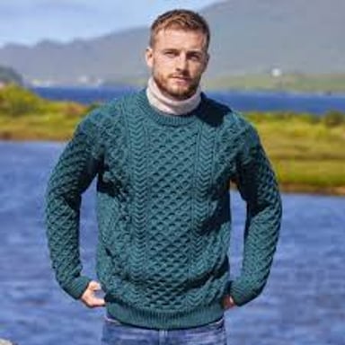 A knitted sweater with no opening down the front.