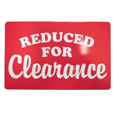 A retail sign advertising a reduced price.