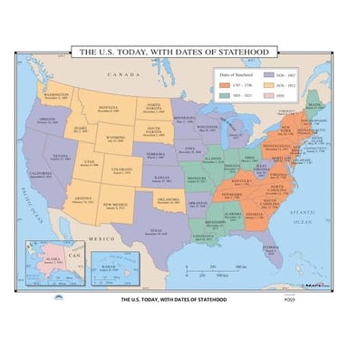 A historical map showing the states of the United States.