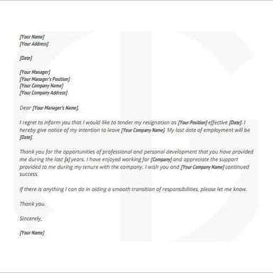 An employee presenting a resignation letter to a manager.