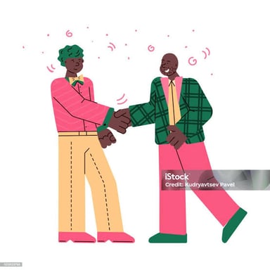 Two people shaking hands to represent a shared agreement.