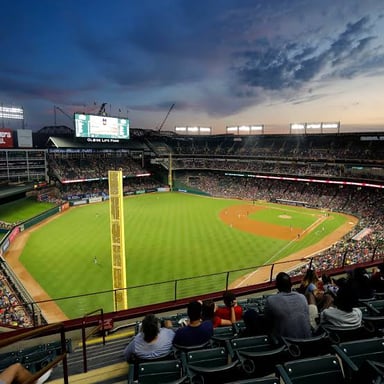 A baseball team playing a home game in its stadium