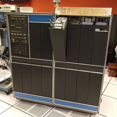 An IBM 1401, an early computer made by IBM.