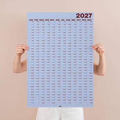 A wall calendar displaying numbered dates.