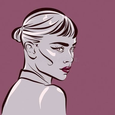 A person glances over their shoulder with a cautious, wary expression.