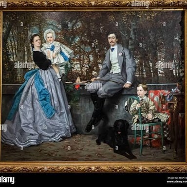 A formal portrait representing members of a historical aristocratic class